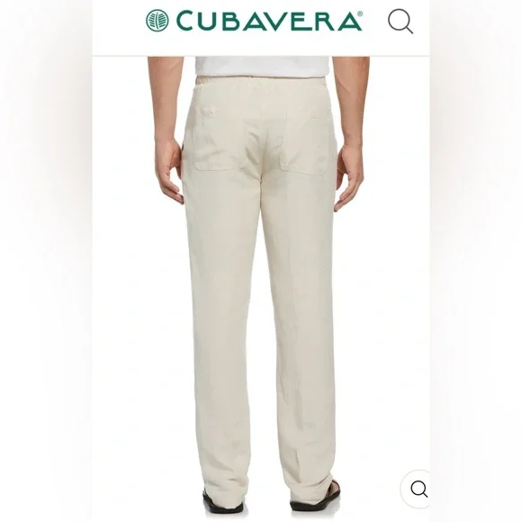 Linen-Blend Core Drawstring Pants COLOR — Silver Lining - Picture 2 of 7